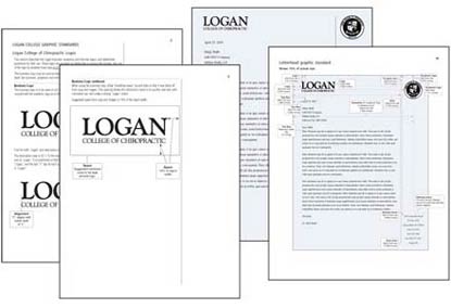 Logan College graphic standards pages
